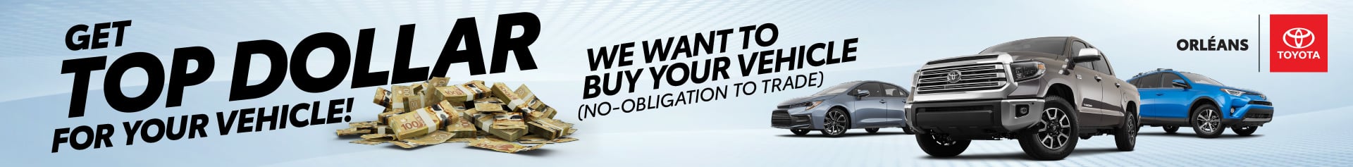 Value your trade and get free estimate from Orleans Toyota 